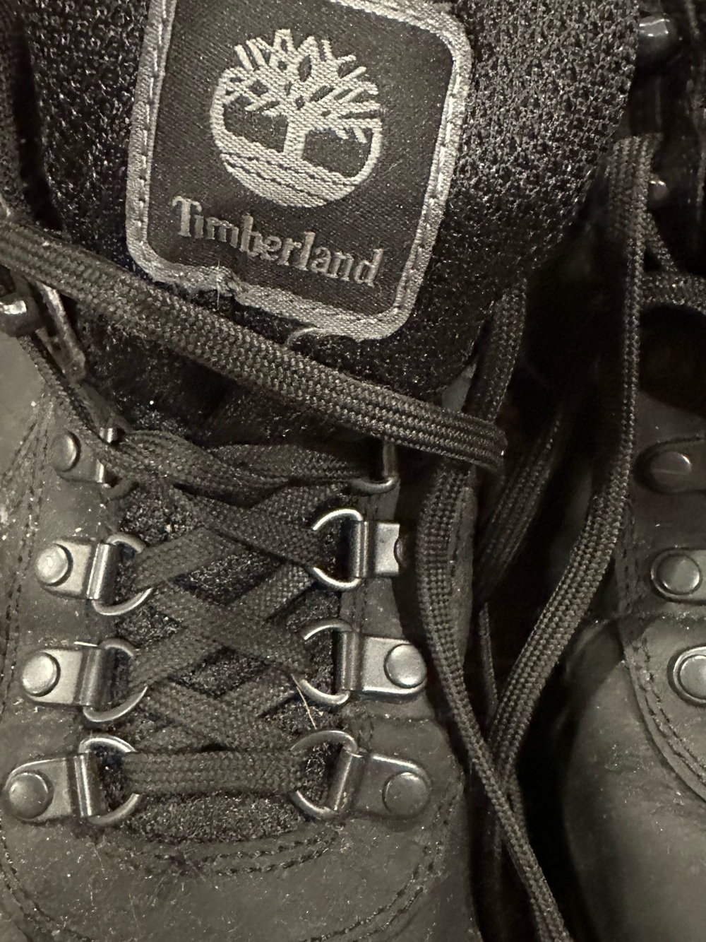 EUC! Men's Timberland Black Leather Hiking Shoes Boots Sz 7 - Picture 5 of 8